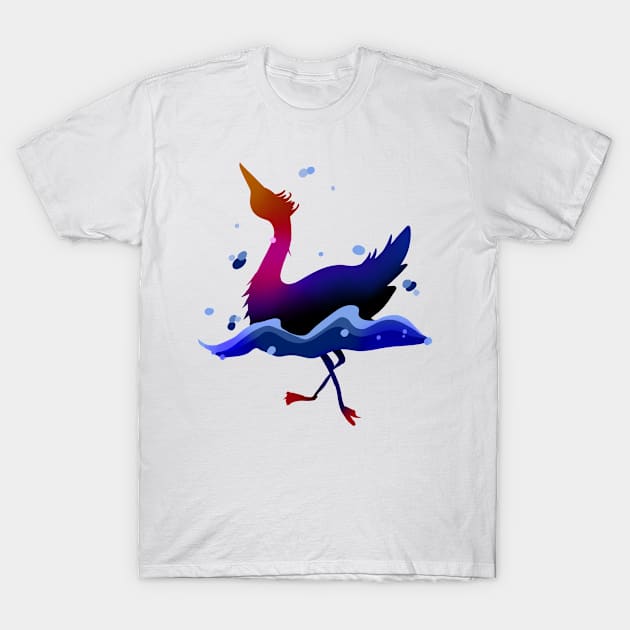 Splashing Bird T-Shirt by Juame